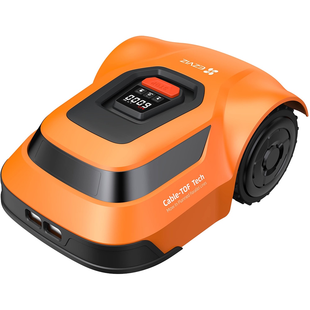 Robot de tuns iarba EZVIZ RM600, 2.5Ah, Wi-Fi, IPX6, inaltime taiere 30-70mm, 600mp, Intoarcere automata la statie, Urcare in panta, C-TOF