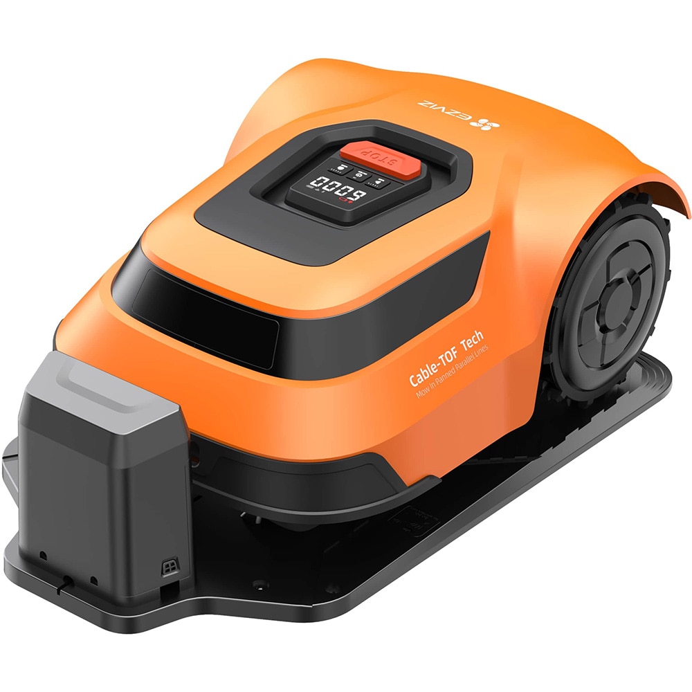 Robot de tuns iarba EZVIZ RM600, 2.5Ah, Wi-Fi, IPX6, inaltime taiere 30-70mm, 600mp, Intoarcere automata la statie, Urcare in panta, C-TOF