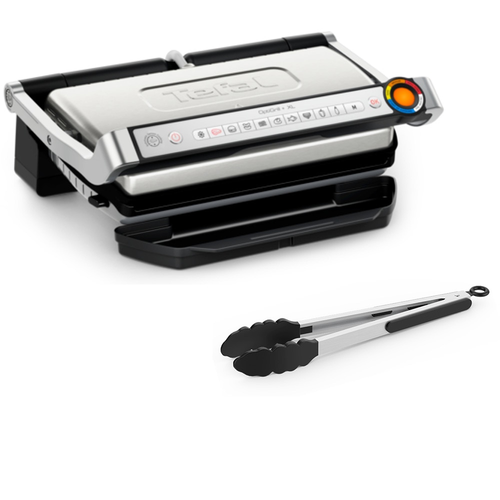 Gratar electric TEFAL OptiGrill+ XL GC728D10, 2000W, 9 programe automate, argintiu-negru