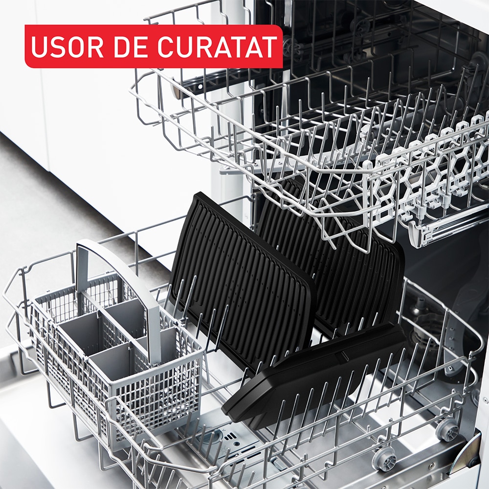 Gratar electric TEFAL OptiGrill+ XL GC728D10, 2000W, 9 programe automate, argintiu-negru