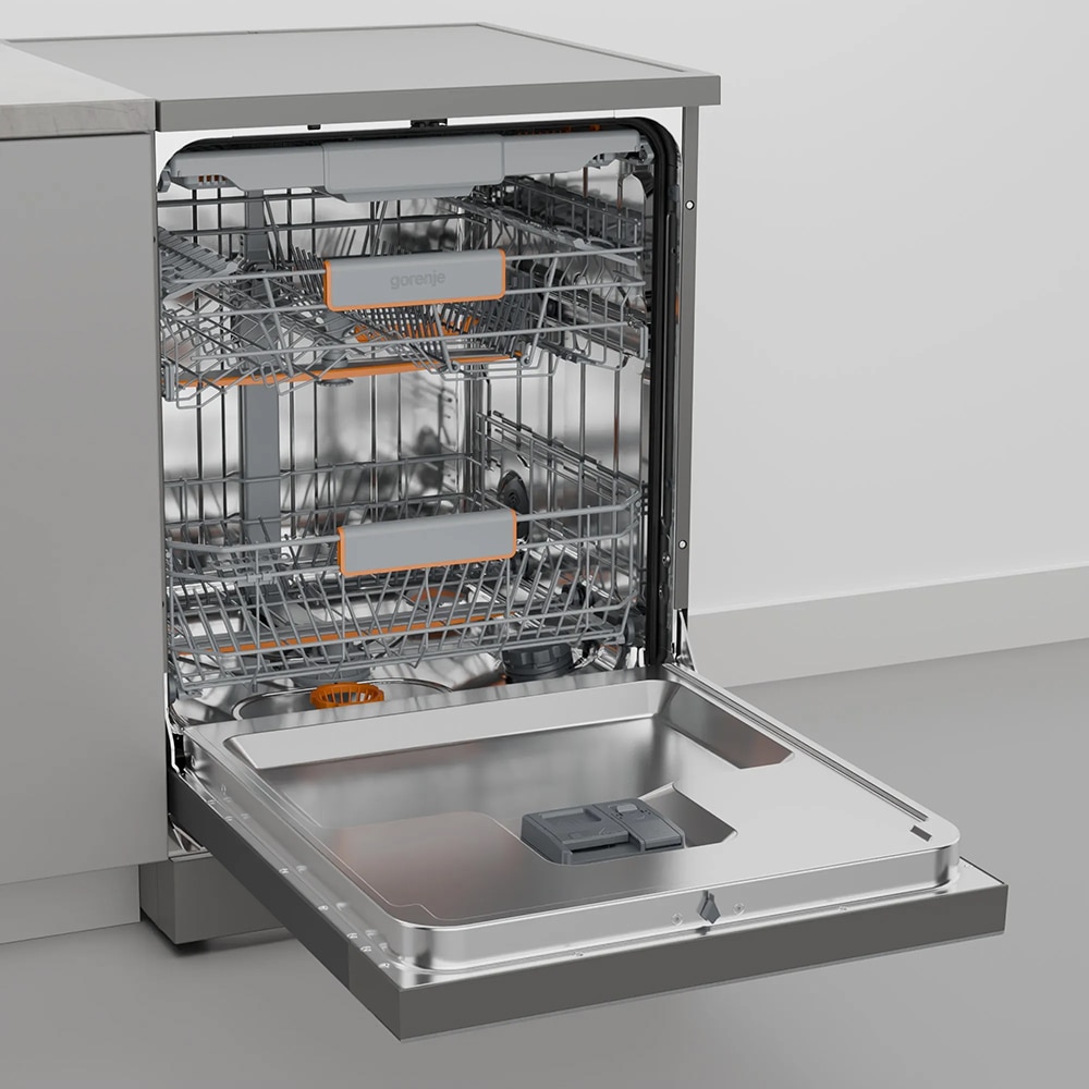 Masina de spalat vase independenta GORENJE GS673B90X, 16 seturi, 7 programe, 60 cm, Clasa B, Wi-Fi, panou comanda gri