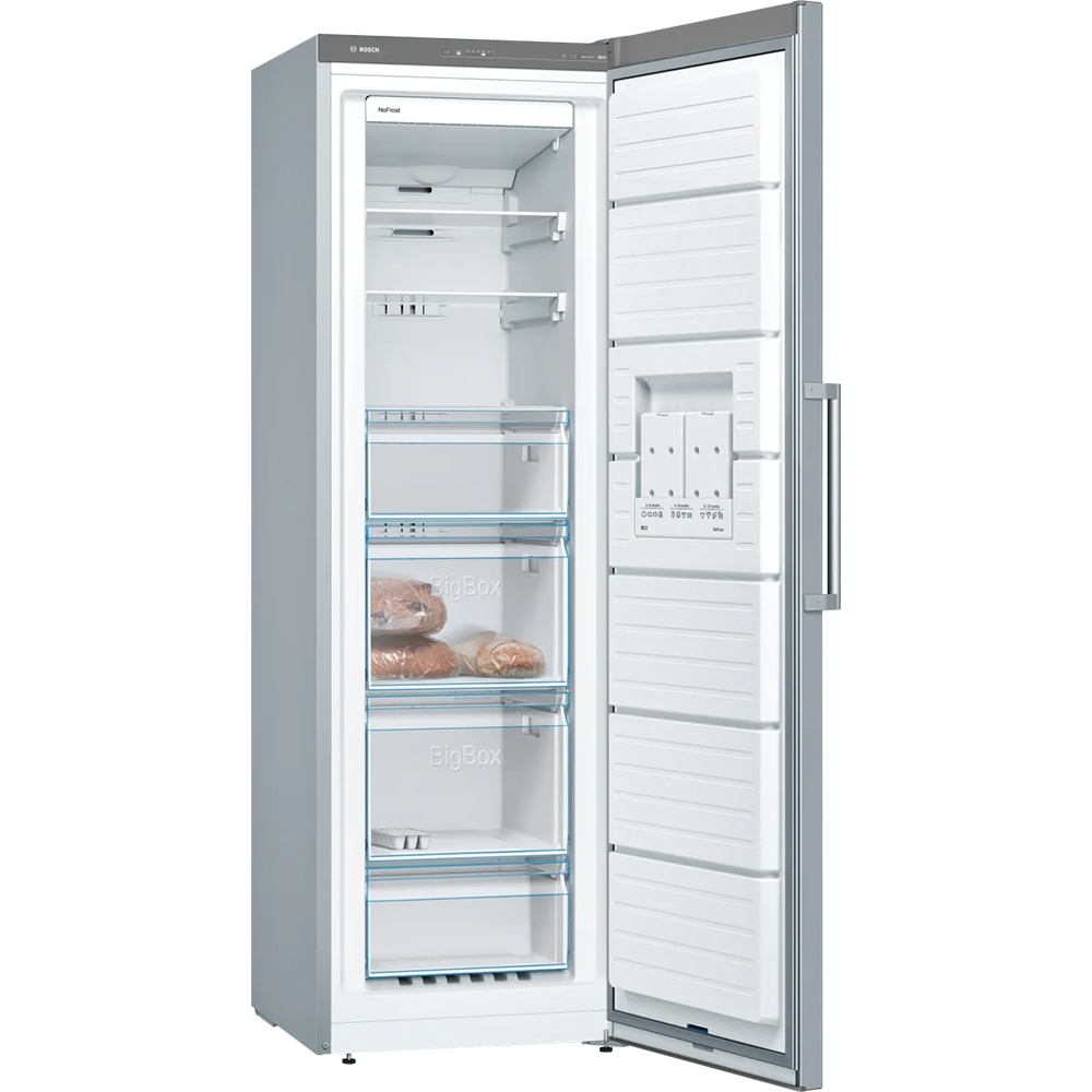 Congelator BOSCH GSN36VIEP, No Frost, 242 l, H 186 cm, Clasa E, inox