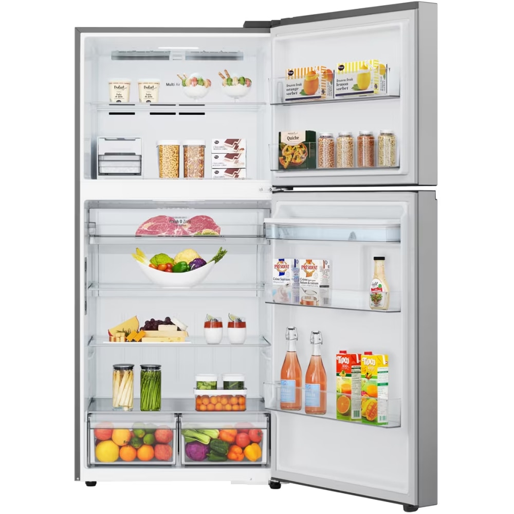 Frigider cu doua usi LG GTFV61PYBQD, No Frost, 609 l, H 186 cm, Clasa E, ThinQ, argintiu