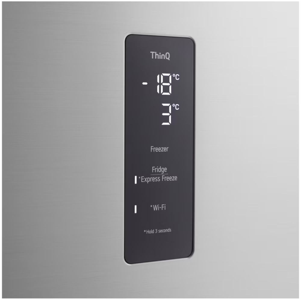Frigider cu doua usi LG GTFV61PYBQD, No Frost, 609 l, H 186 cm, Clasa E, ThinQ, argintiu