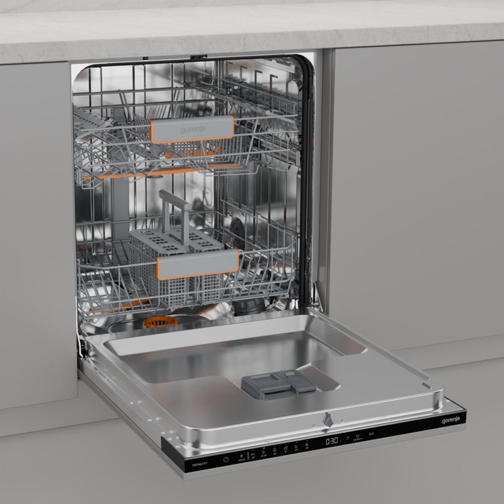 Masina de spalat vase incorporabila GORENJE GV642C65, 14 seturi, 6 programe, 60 cm, Clasa C, panou comanda negru
