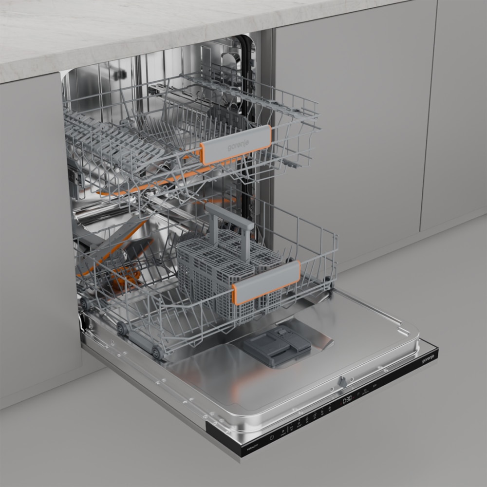 Masina de spalat vase incorporabila GORENJE GV642C65, 14 seturi, 6 programe, 60 cm, Clasa C, panou comanda negru