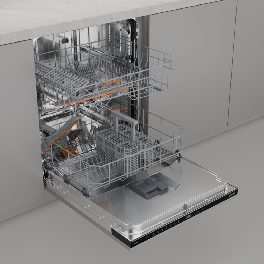 Masina de spalat vase incorporabila GORENJE GV642D65, 14 seturi, 6 programe, 60 cm, Clasa D, panou comanda negru