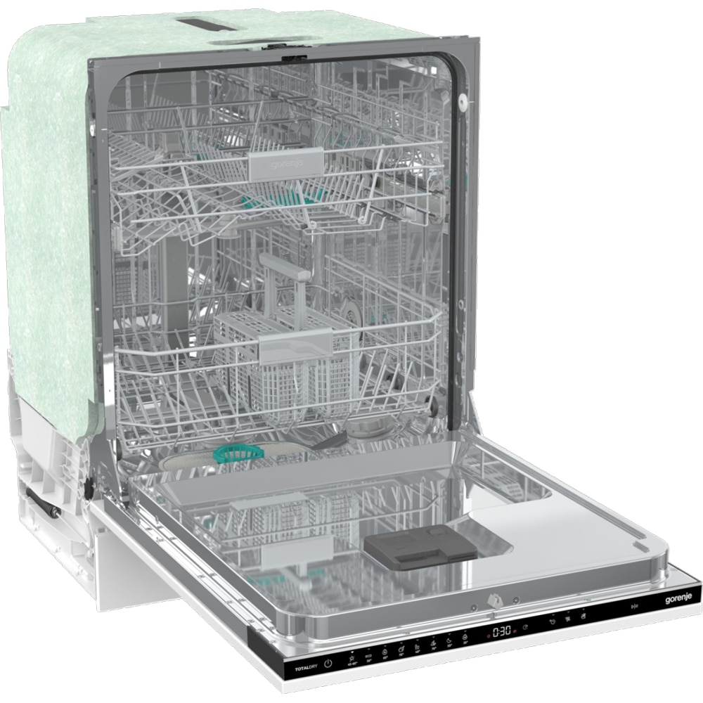 Masina de spalat vase incorporabila GORENJE GV662A60, 14 seturi, 8 programe, 60 cm, Clasa A, panou comanda negru