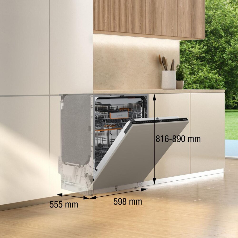 Masina de spalat vase incorporabila GORENJE GV663A66, 16 seturi, 8 programe, 60 cm, Clasa A, panou comanda negru