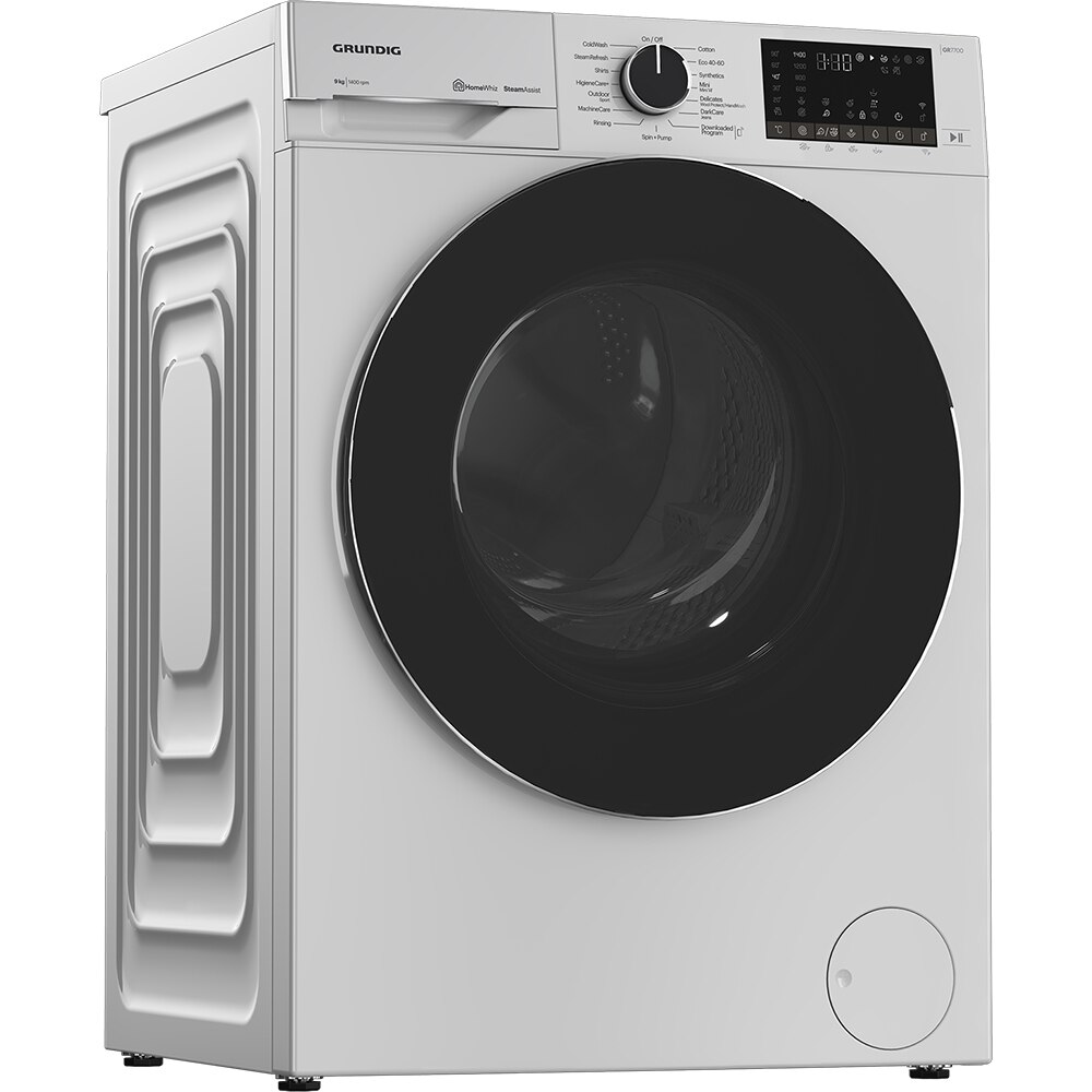 Masina de spalat rufe frontala GRUNDIG GW5P89415WB2 ES, SteamAssist, 9 kg, 1400rpm, Clasa A, Wi-Fi, alb