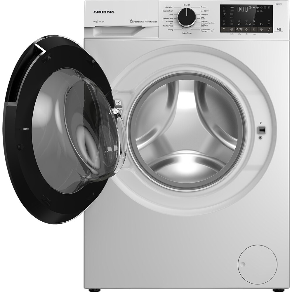 Masina de spalat rufe frontala GRUNDIG GW5P89415WB2 ES, SteamAssist, 9 kg, 1400rpm, Clasa A, Wi-Fi, alb