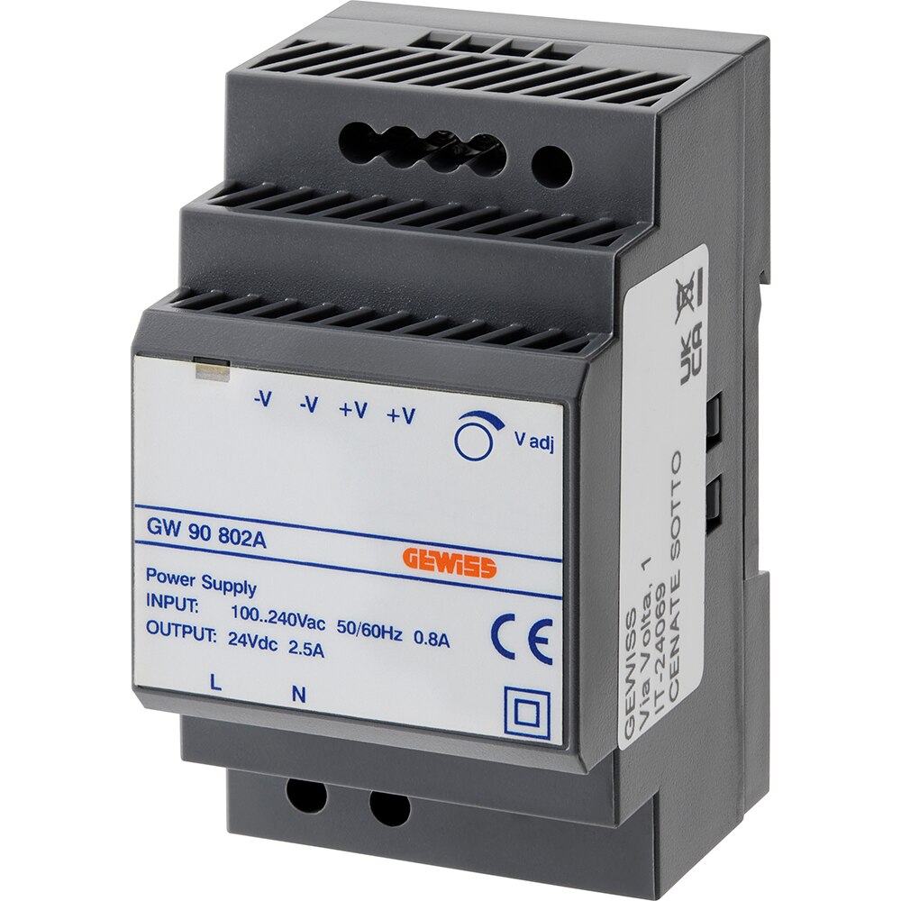 Sursa alimentare GEWISS GW90802A, 2.5A, 24VDC, negru