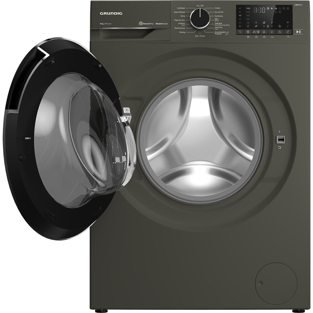 Masina de spalat rufe frontala GRUNDIG GW9P88418MB2 ES, SteamAssist, 8 kg, 1400rpm, Clasa A, Wi-Fi, gri inchis