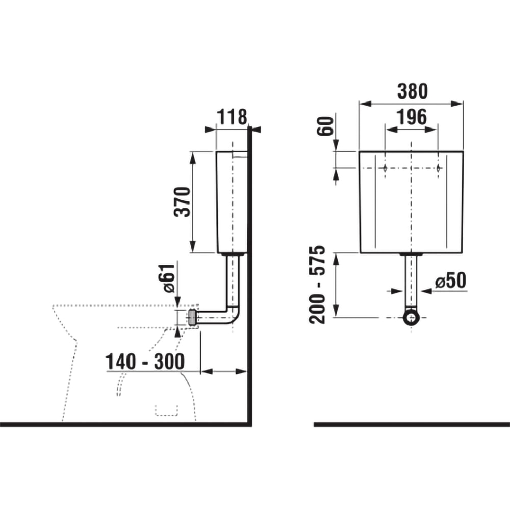 Rezervor WC suspendat JIKA H8937100000001, 3/6 l, alb