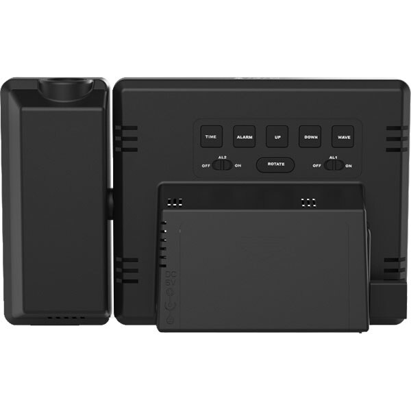 Ceas desteptator cu proiector HAMA Plus Charge, incarcare USB, negru