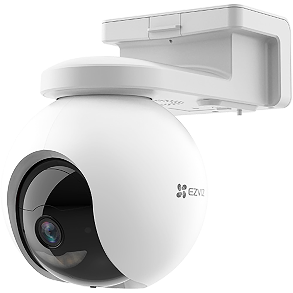 Camera IP Wireless EZVIZ HB8, 4K, IR 15 metri, Motion Detection, panou solar Type-C, baterie 10400mAh, alb