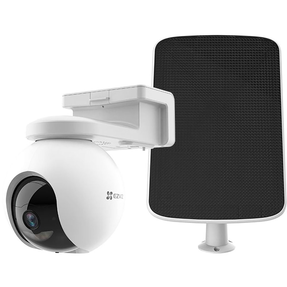 Camera IP Wireless EZVIZ HB8, 4K, IR 15 metri, Motion Detection, panou solar Type-C, baterie 10400mAh, alb