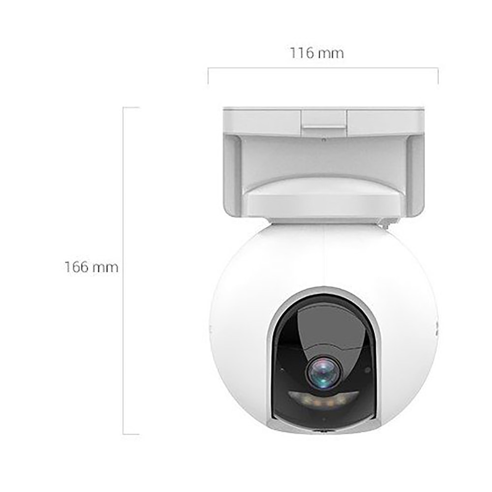 Camera IP Wireless EZVIZ HB8, 4K, IR 15 metri, Motion Detection, panou solar Type-C, baterie 10400mAh, alb