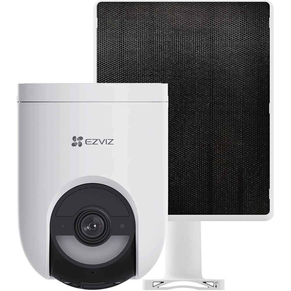 Kit Camera IP Wireless EZVIZ HB8 Lite, 2K+, IR 15m, Motion Detection, panou solar Type-C, baterie 5200mAh, alb