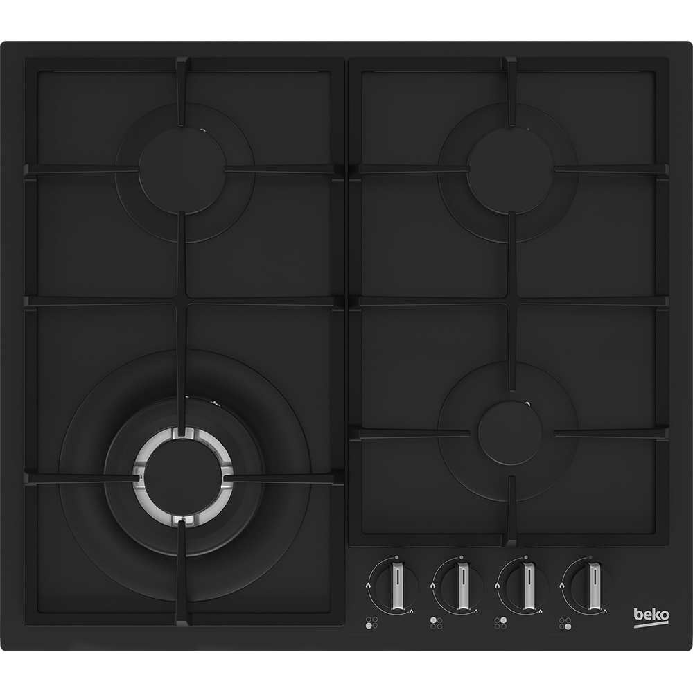 Plita incorporabila BEKO HBIAG64225SB, Gaz, 4 arzatoare, Wok, negru