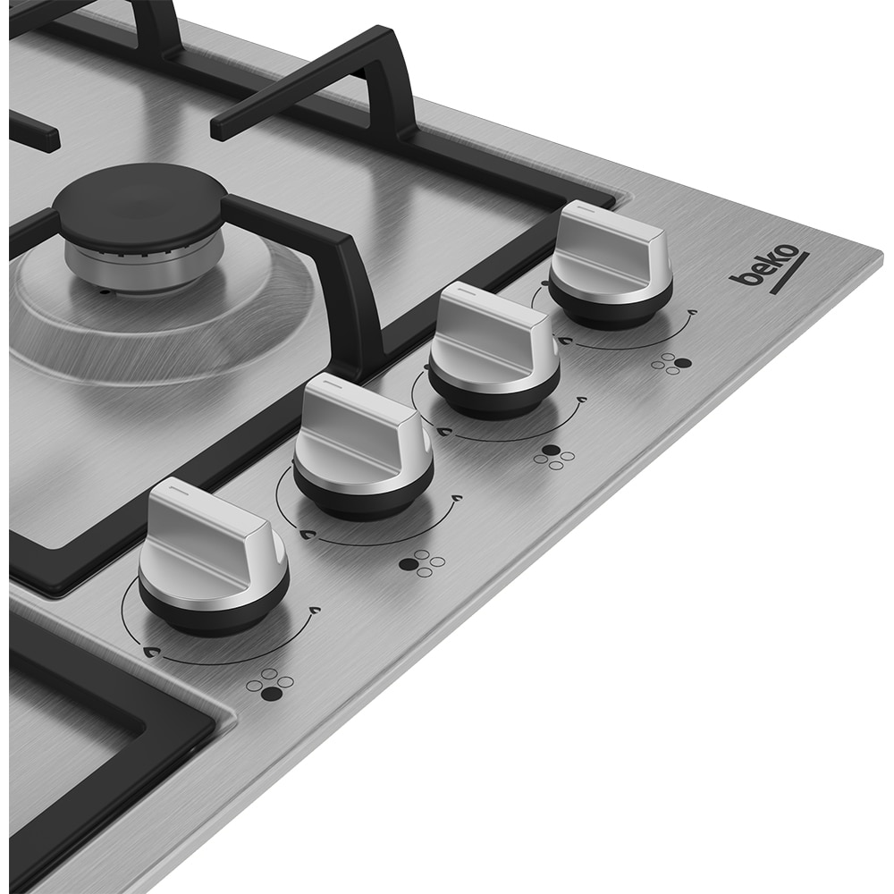 Plita incorporabila BEKO HBIAG64225SX, Gaz, 4 arzatoare, Wok, inox