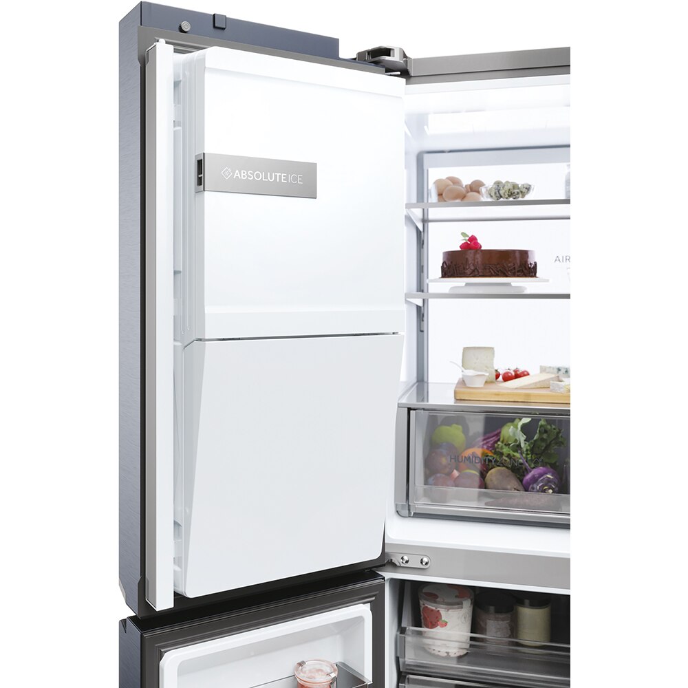 Side by Side HAIER HCR7918EIMB, No Frost, 601 l, H 177 cm, Clasa E, Dozator apa, negru