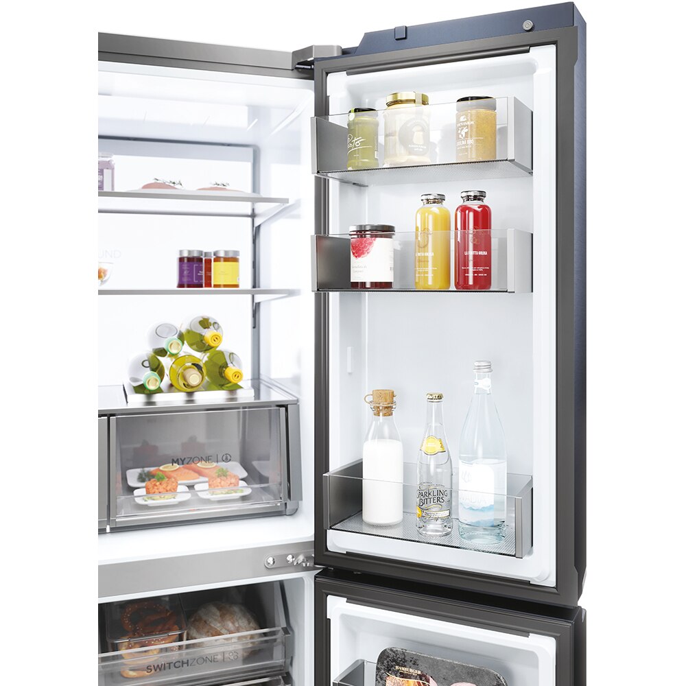 Side by Side HAIER HCR7918EIMB, No Frost, 601 l, H 177 cm, Clasa E, Dozator apa, negru