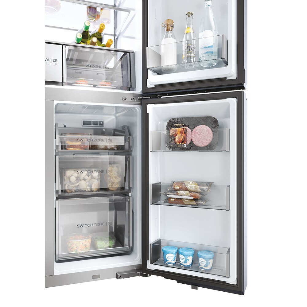 Side by Side HAIER HCR7918EIMB, No Frost, 601 l, H 177 cm, Clasa E, Dozator apa, negru
