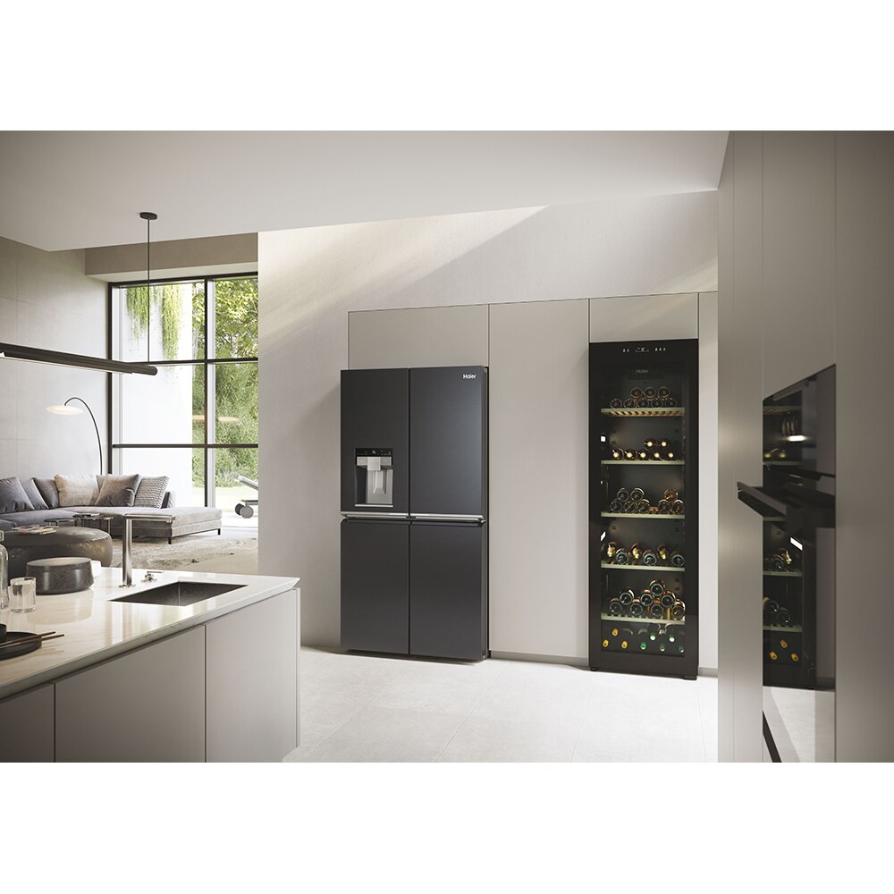 Side by Side HAIER HCR7918EIMB, No Frost, 601 l, H 177 cm, Clasa E, Dozator apa, negru