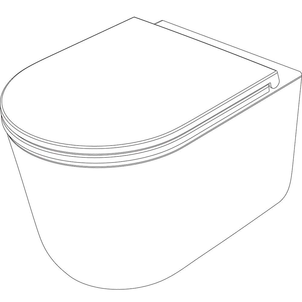 Vas WC suspendat GOODHOME Luvia HDC789RWH, ceramica, 36 x 50.5 x 35 cm, capac SoftClose, alb