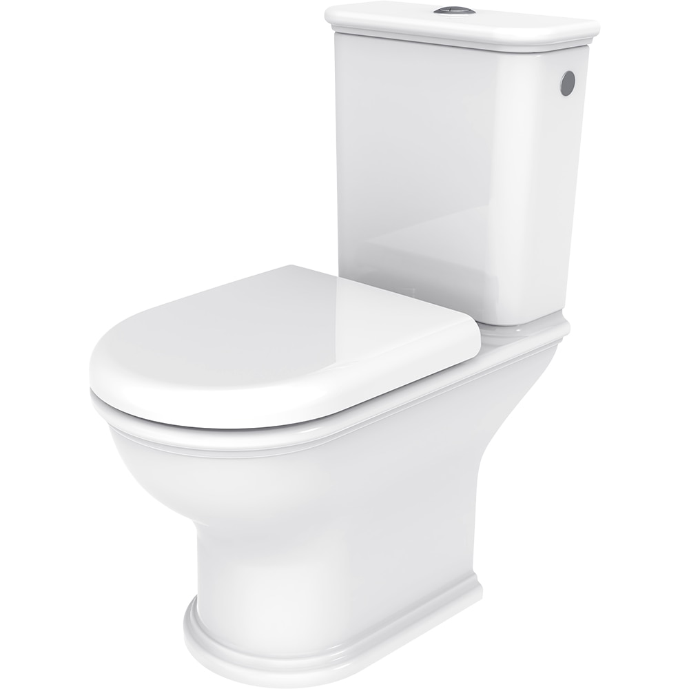 Set vas WC GOODHOME Endel HDC889PS889L, ceramica, evacuare orizontala, rezervor, capac duroplast, alb