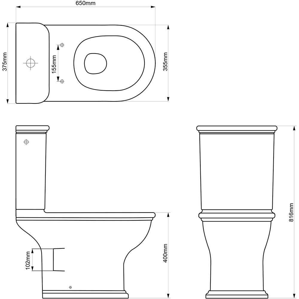 Set vas WC GOODHOME Endel HDC889PS889L, ceramica, evacuare orizontala, rezervor, capac duroplast, alb