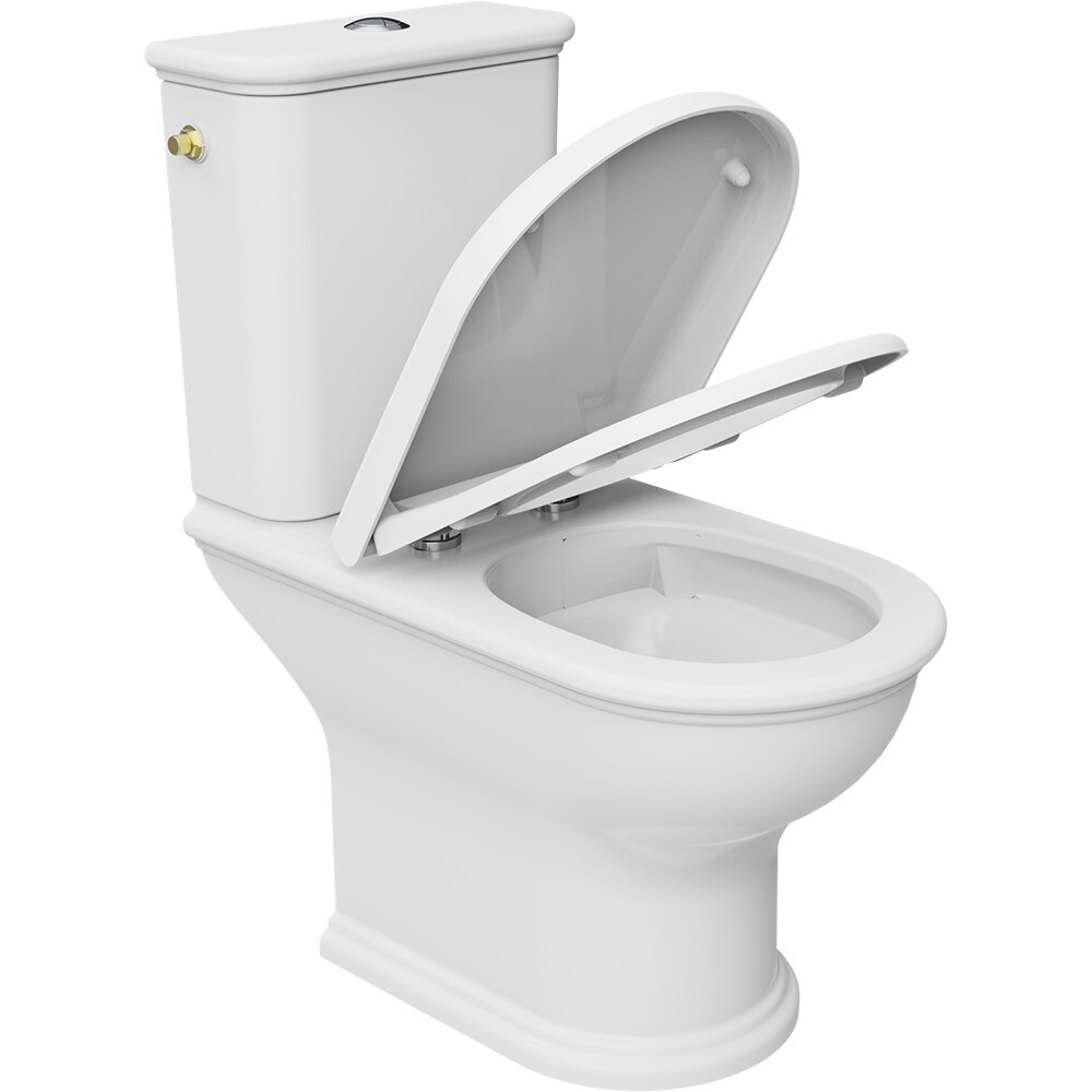 Set vas WC GOODHOME Endel HDC889PS889L, ceramica, evacuare orizontala, rezervor, capac duroplast, alb