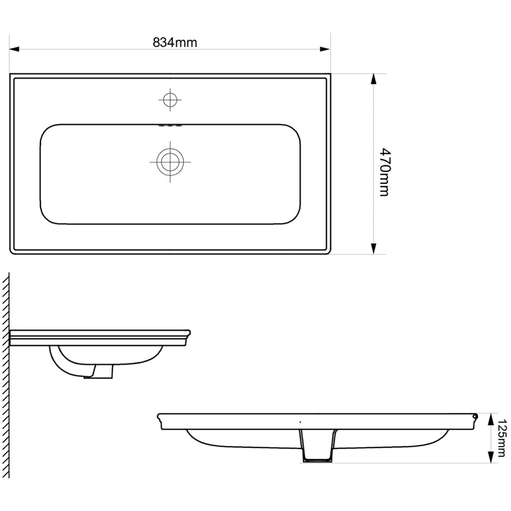 Lavoar incorporabil GoodHome Endell, ceramica, 83.4 x 47 cm, alb