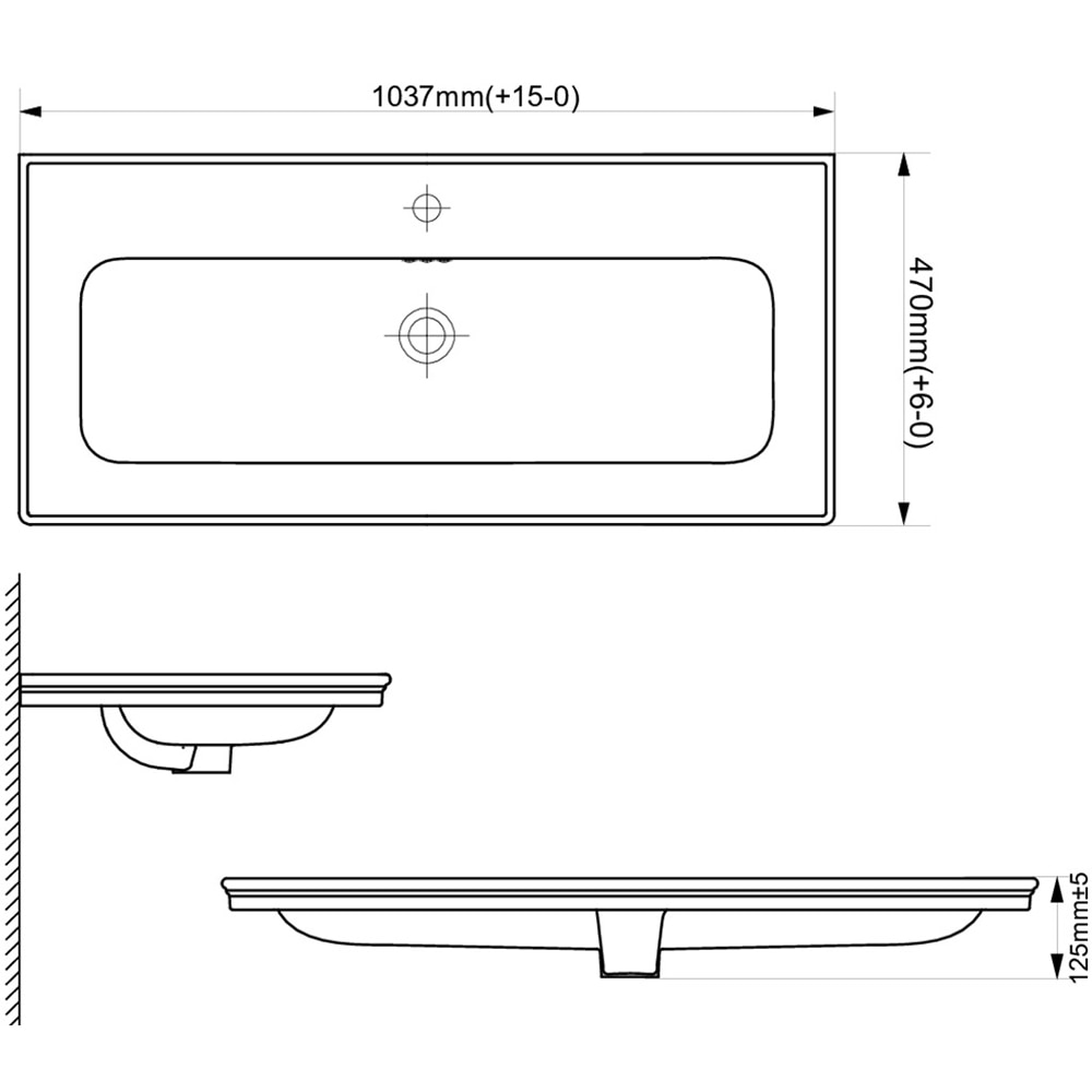 Lavoar incorporabil GoodHome Endell, ceramica, 103.4 x 47 cm, alb