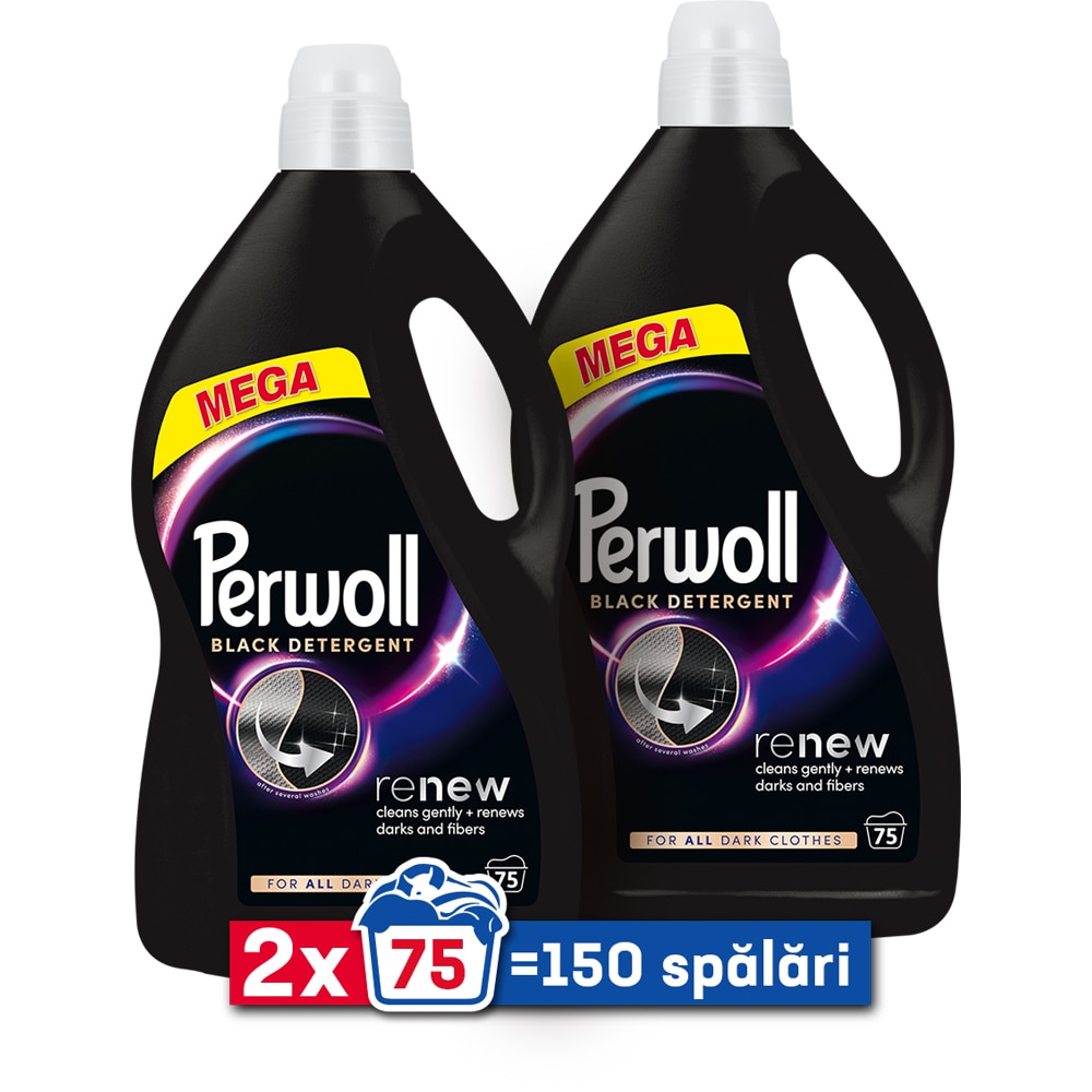 Detergent lichid PERWOLL Renew Black, 2 x 3.75 l, 150 spalari