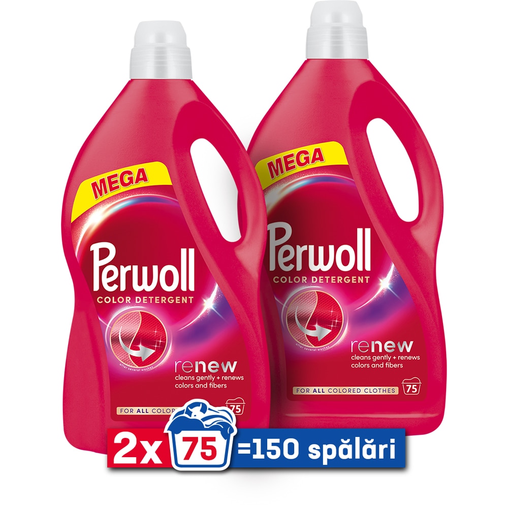 Detergent lichid PERWOLL Renew Color, 2 x 3.75l, 150 spalari