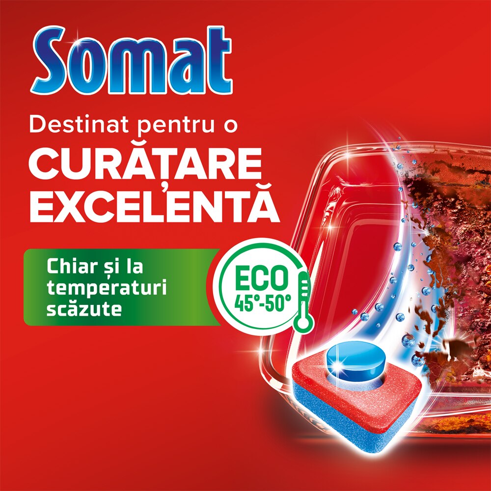Detergent pentru masina de spalat vase SOMAT All In One Extra, 2 x 75 tablete