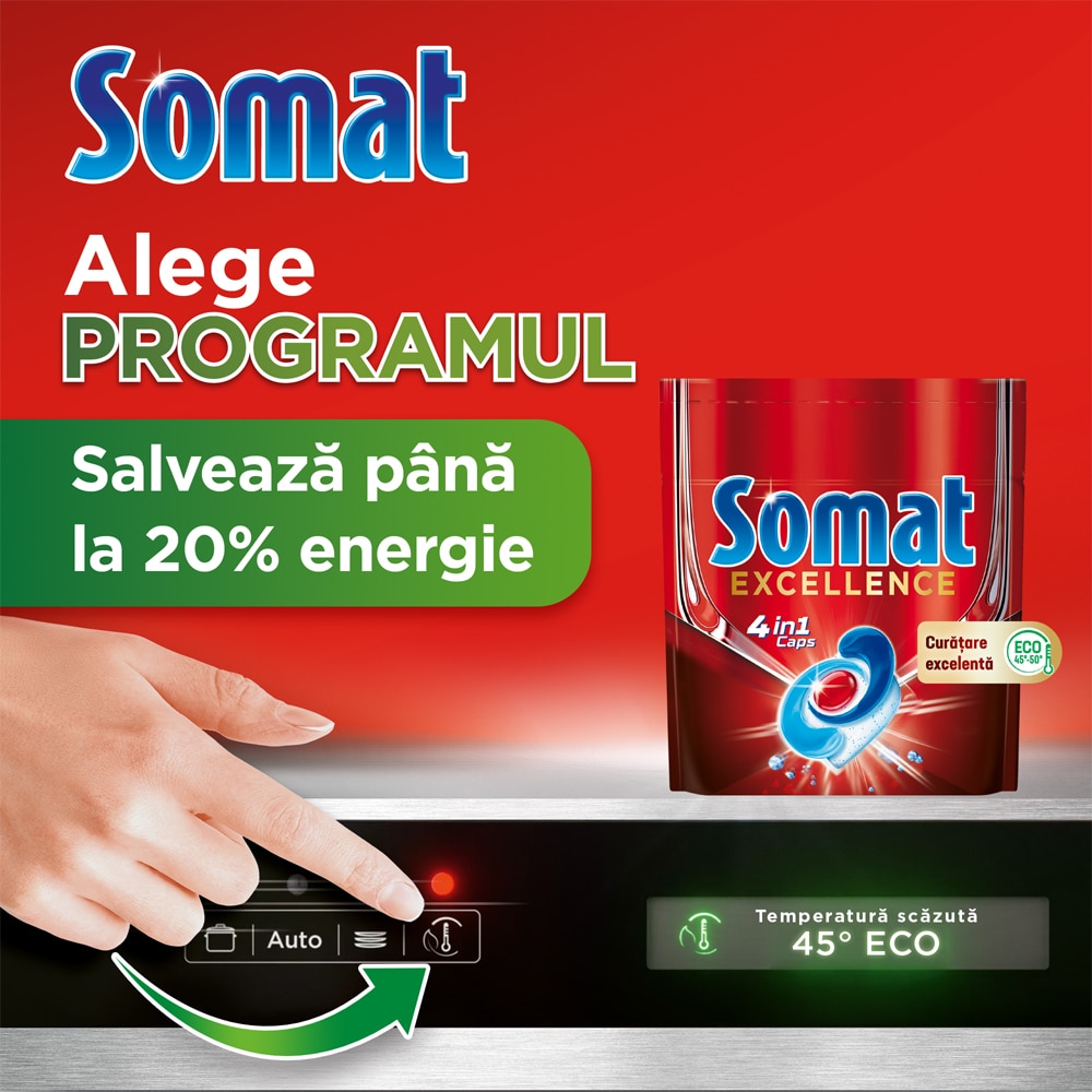 Detergent pentru masina de spalat vase SOMAT Excellence 4in1, 2 x 50 capsule