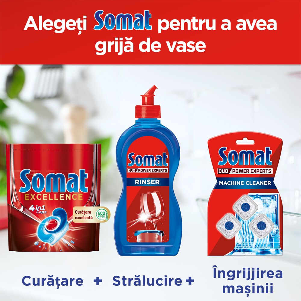 Detergent pentru masina de spalat vase SOMAT Excellence 4in1, 2 x 50 capsule
