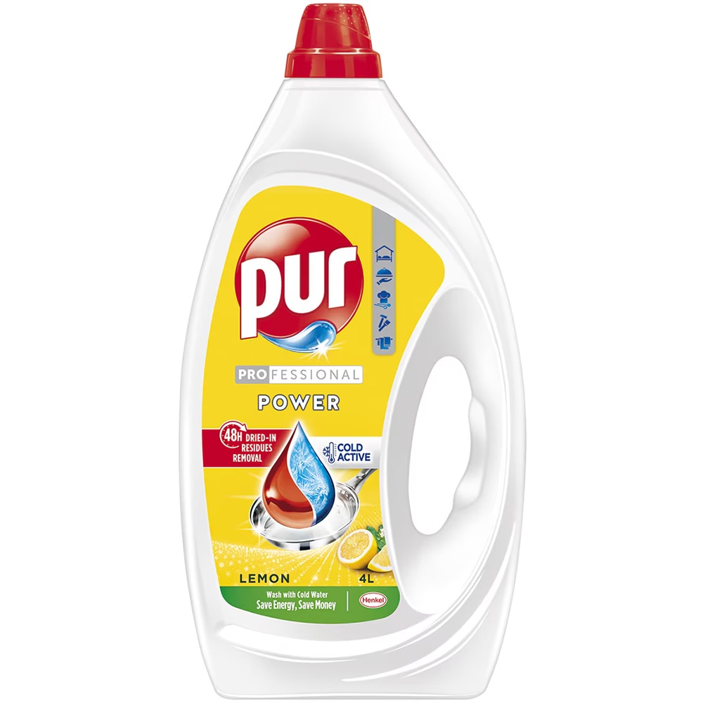 Detergent de vase PUR Power Lemon, 4 l