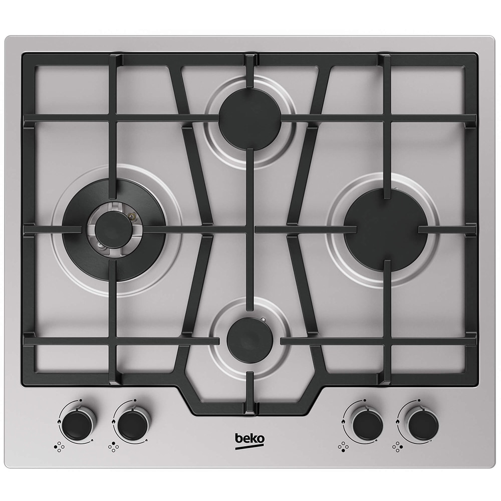 Plita incorporabila BEKO HIAW642210X, Gaz, 4 arzatoare, Wok, inox