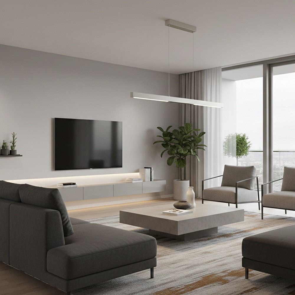 Lustra LED KLAUSEN Himera, 36W, 4000K, IP20, argintiu