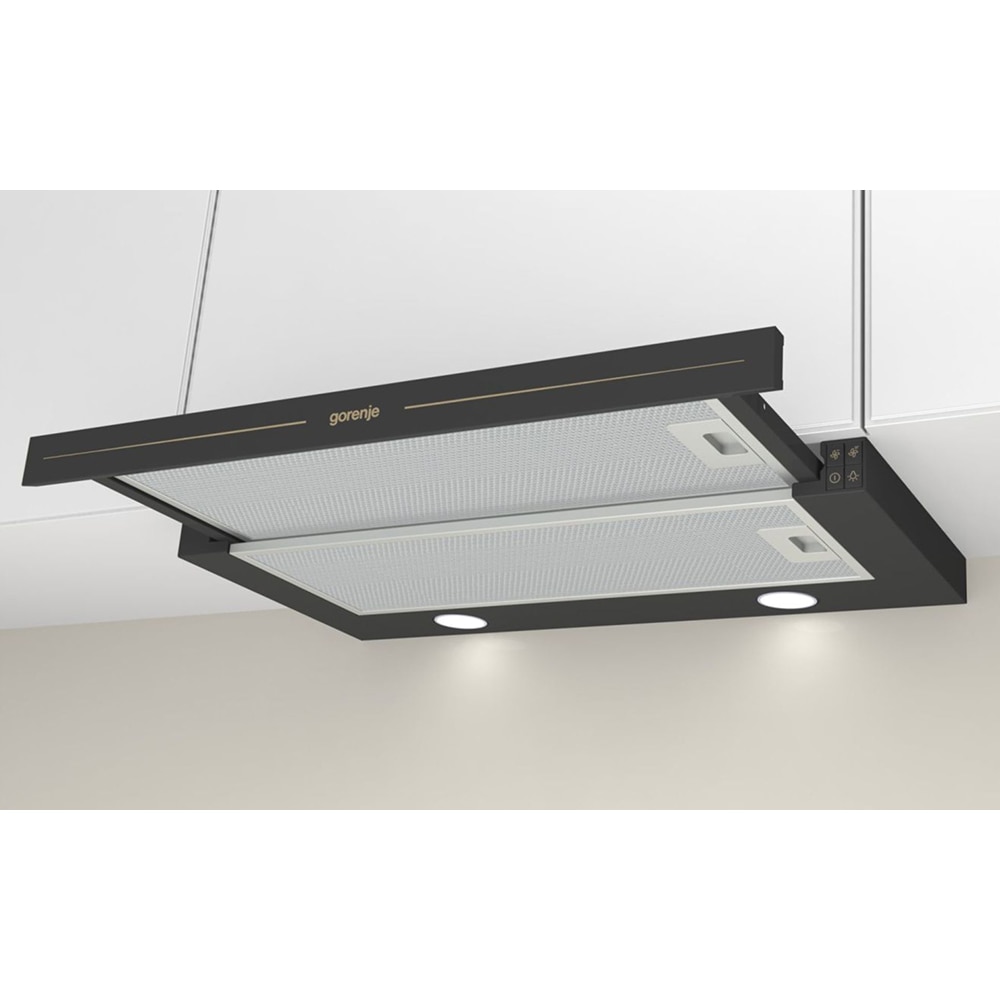 Hota incorporabila telescopica GORENJE BHP62CLB, 1 motor, 435 m3/h, L 60 cm, negru