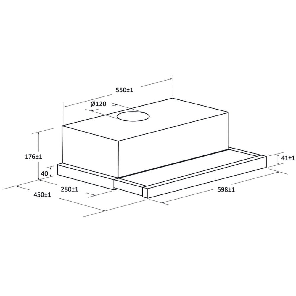 Hota incorporabila telescopica CANDY CBT60RBG, 1 motor, 402 m3/h, L 60 cm, negru