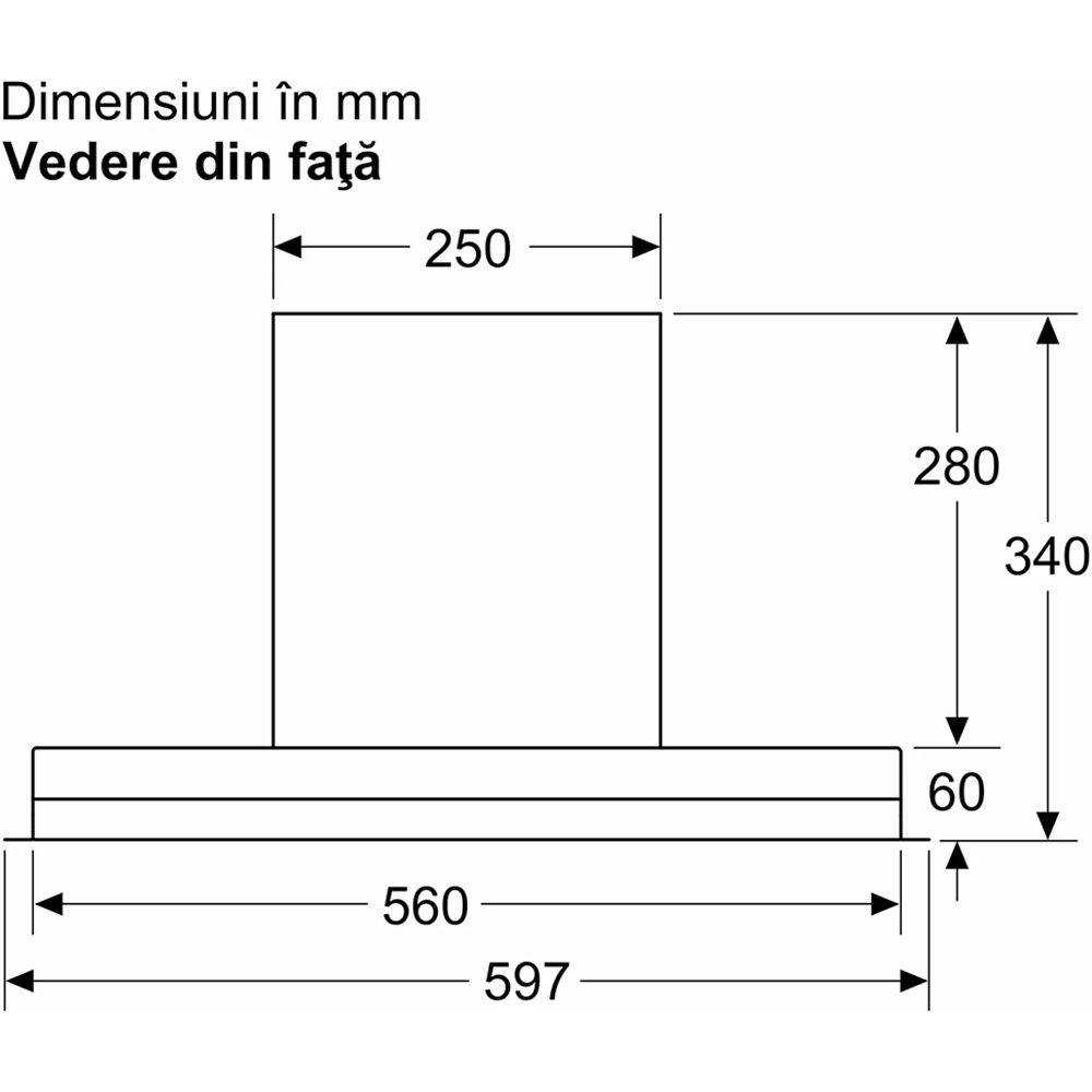 Hota incorporabila BOSCH DBB67AM60, 1 motor, 749 m3/h, L 60 cm, negru