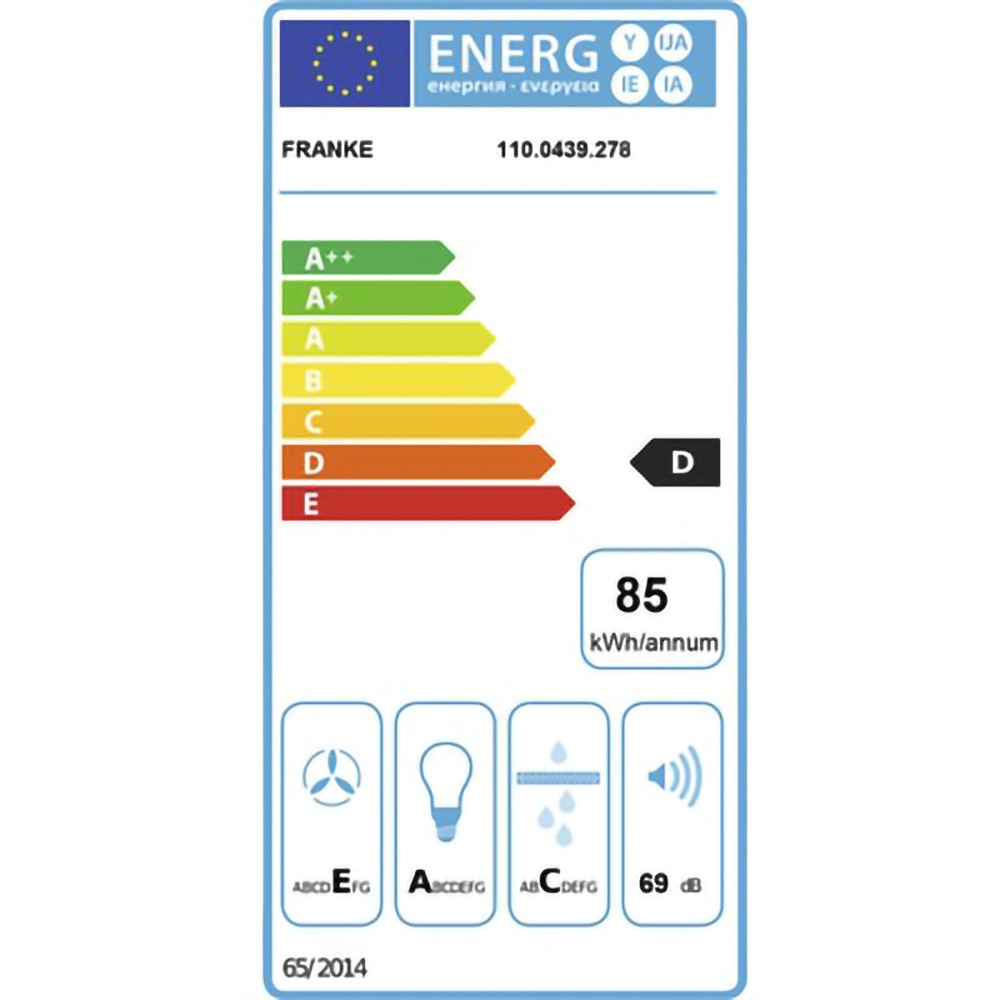 Hota incorporabila telescopica FRANKE FTC 601 GR/XS, 1 motor, 380 m3/h, L 60 cm, inox