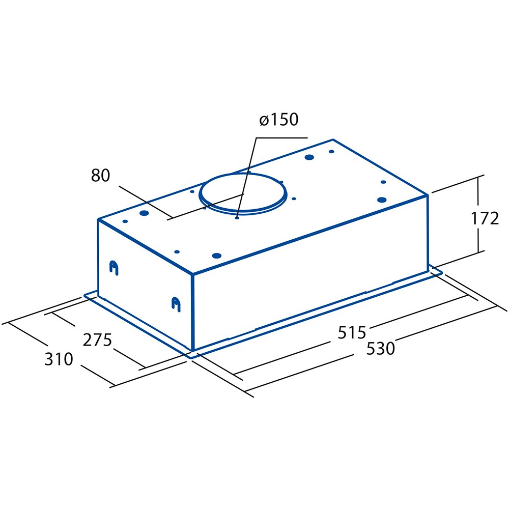Hota incorporabila CATA G 50 LUX X, 1 motor, 400 m3/h, L 53 cm, inox