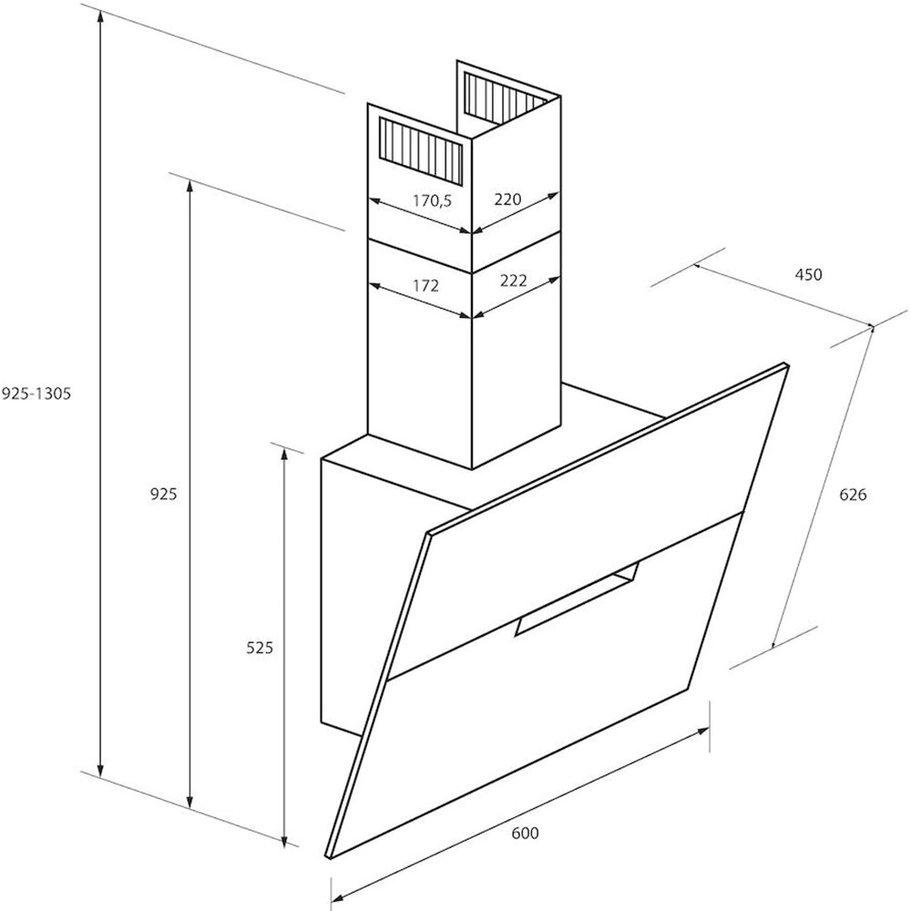 Hota decorativa HAIER HADG6DCS56B, 1 motor, 789 m3/h, L 60 cm, negru