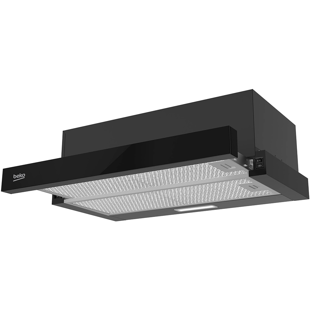 Hota incorporabila telescopica BEKO HNT63322BH, 1 motor, 320 m3/h, L 60 cm, negru